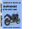 Thumbnail Kawasaki Z750 2007 ABS Service Repair Manual Pdf Download Thumbnail Kawasaki Z750 2007 ABS Service Repair Manual Pdf Download