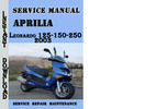 Thumbnail Aprilia Leonardo 125-150-250 2003 Service Repair Manual Thumbnail Aprilia Leonardo 125-150-250 2003 Service Repair Manual
